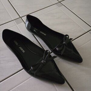 Melissa x Jason Wu Black Pointed Toe Flats Shoes 8